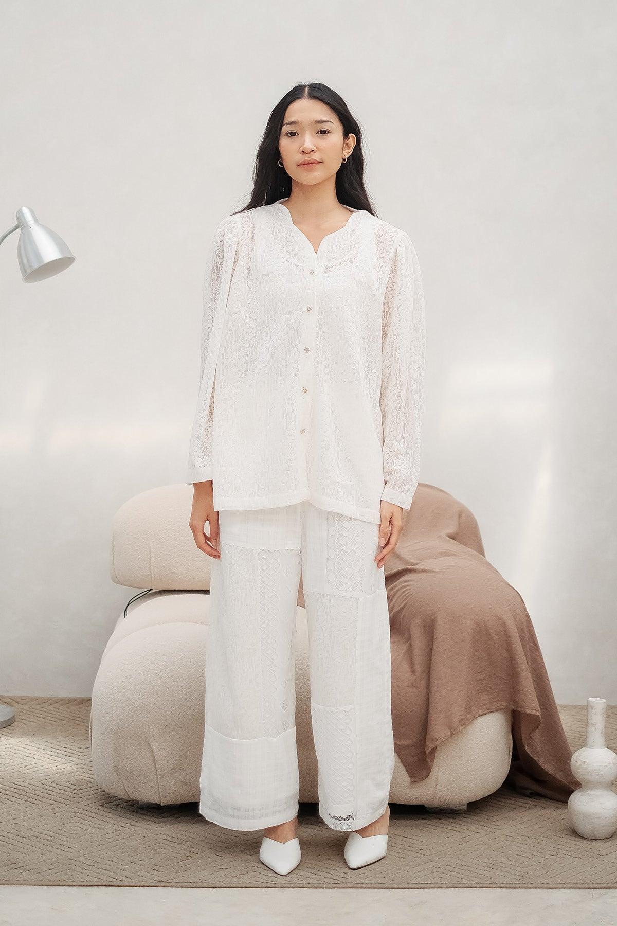Naima Pants Off White - EESOME
