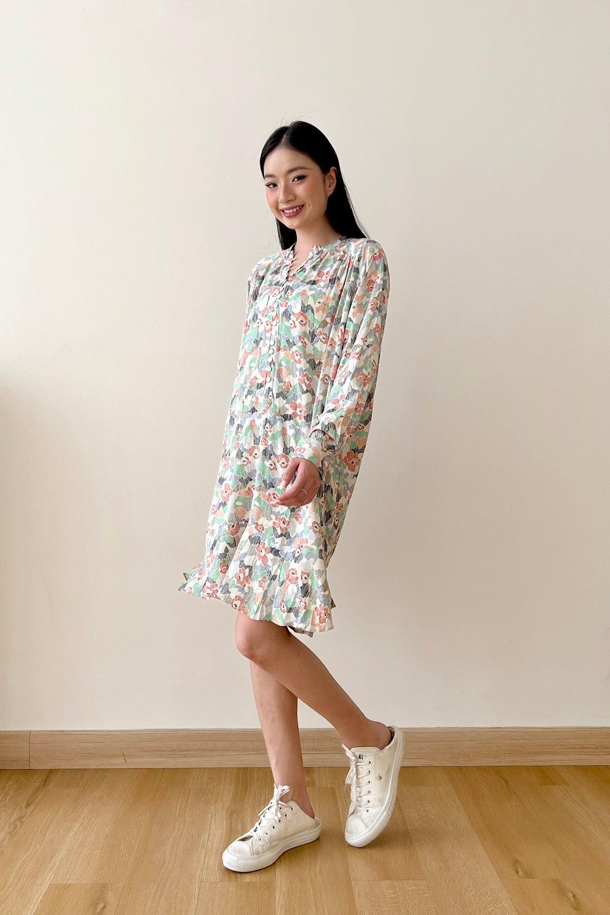 Nora Dress Multicolor Abstract - EESOME