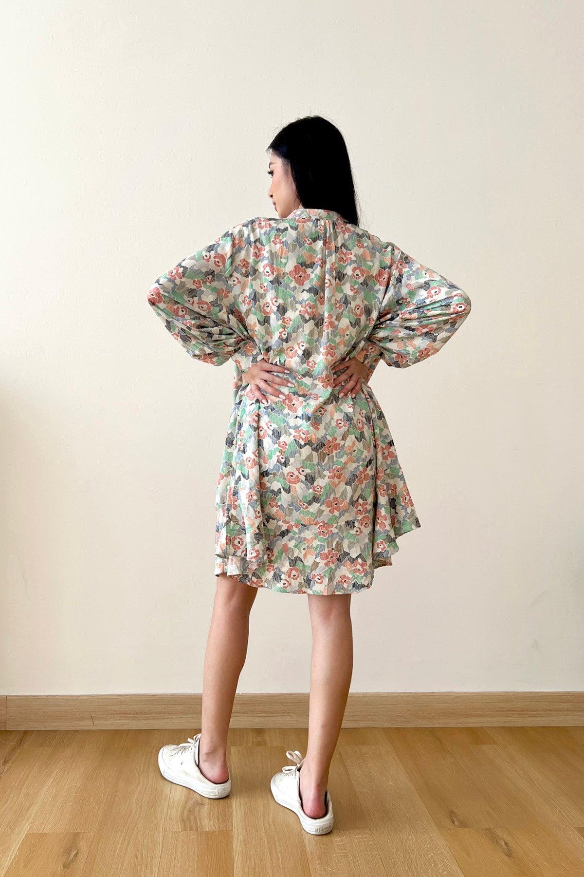 Nora Dress Multicolor Abstract - EESOME