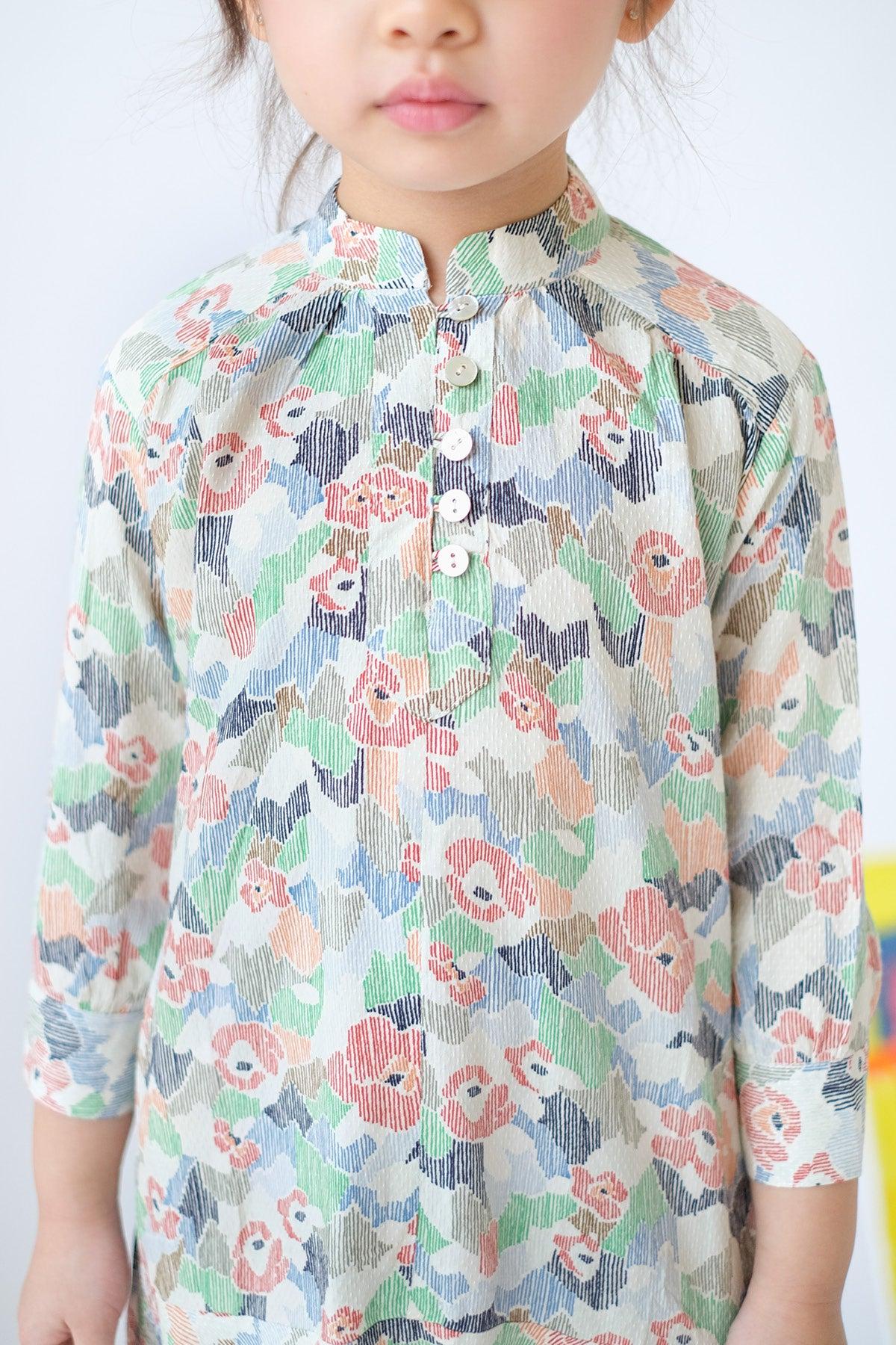 Nora Petite Dress Multicolor Abstract - EESOME