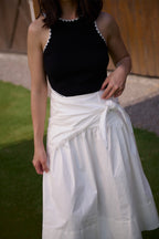 Parc Midii Skirt with Scarf Off white