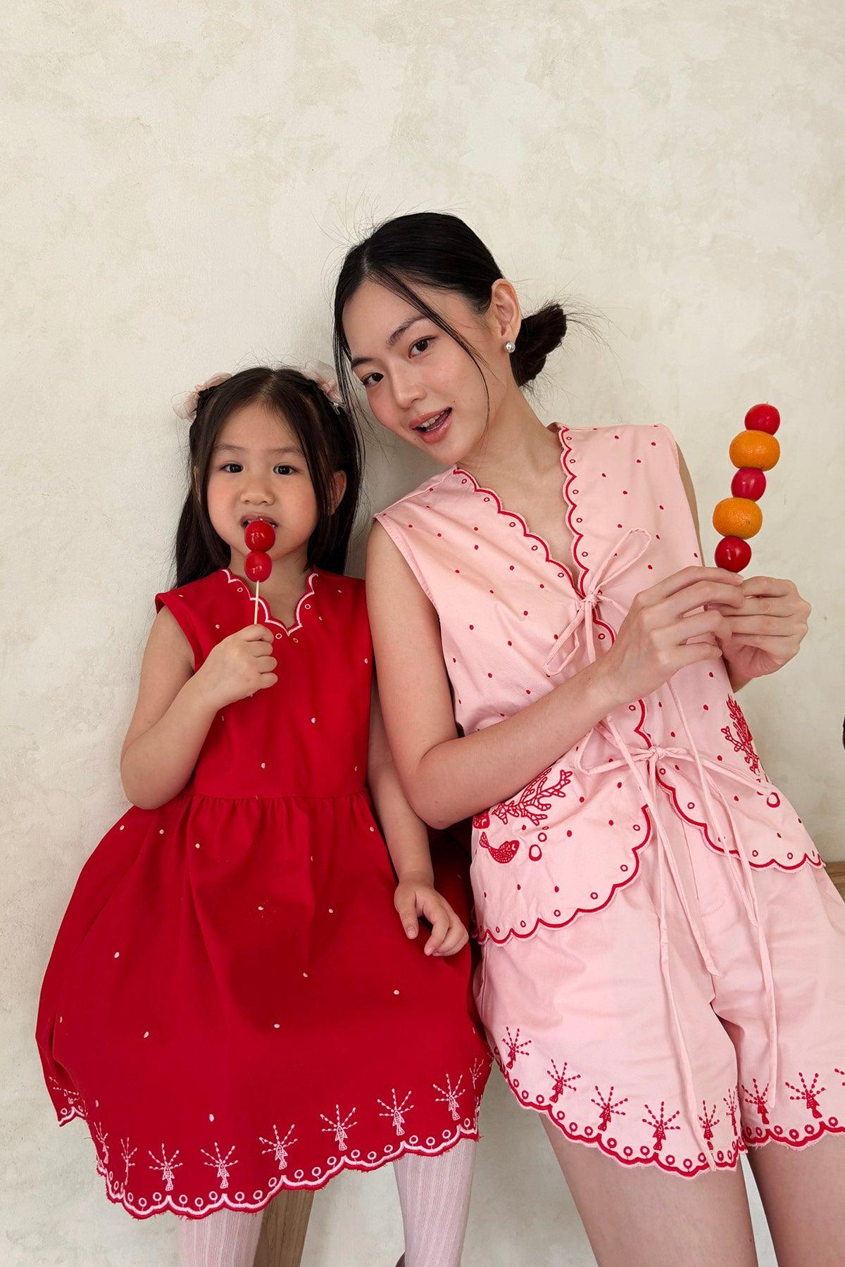 Pica Petite Dress Red Pink - EESOME