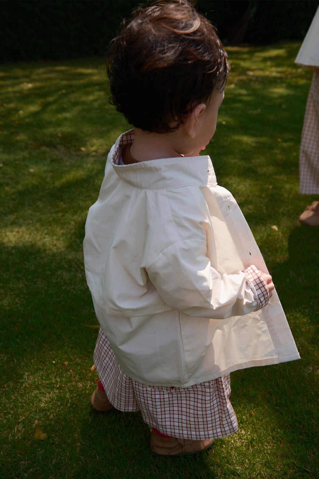 Picnic Petite Summer Trench Khaki Plaid
