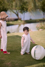 Rowan Petite Jumpsuit Gingham Beige
