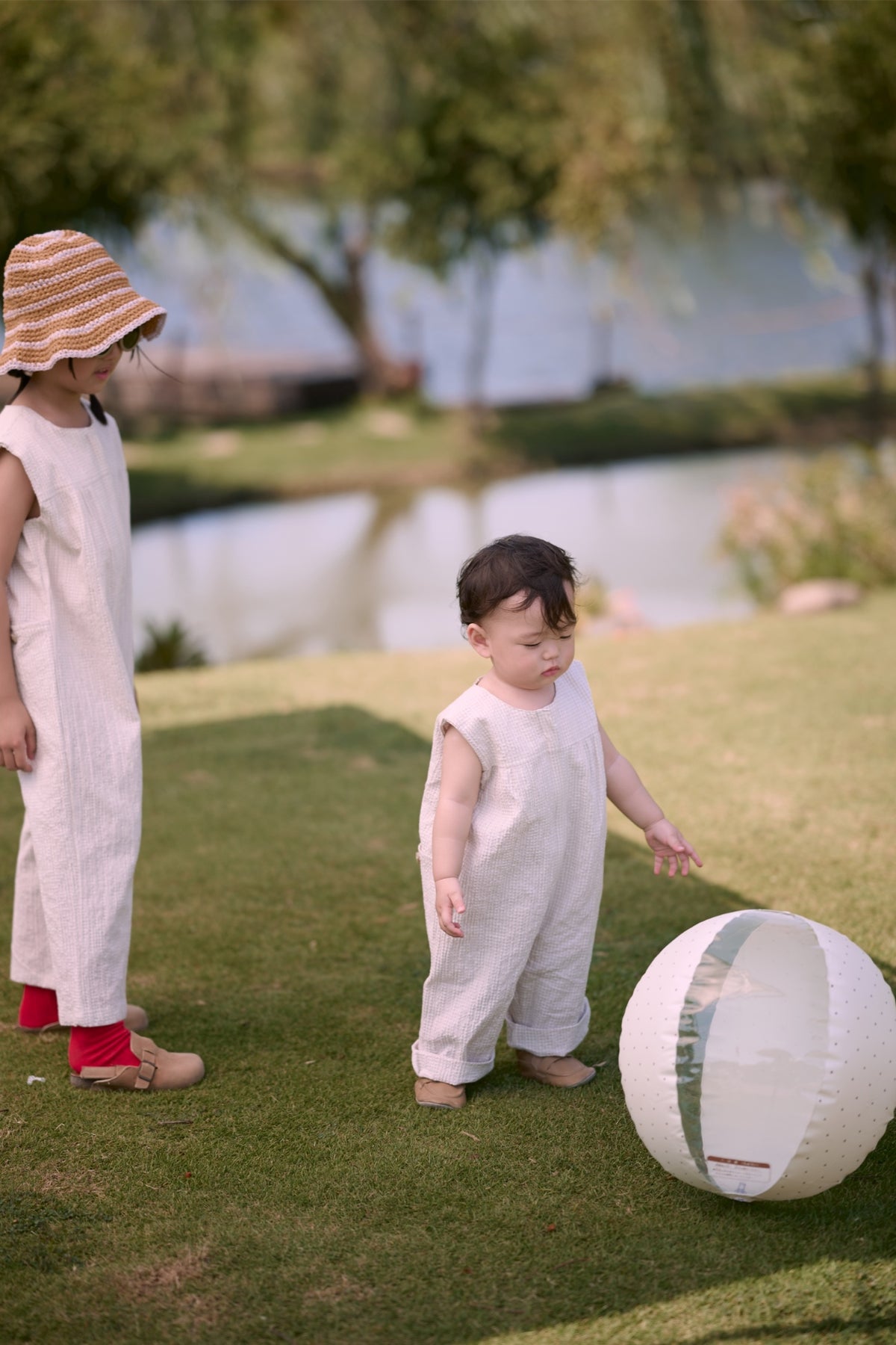 Rowan Petite Jumpsuit Gingham Beige