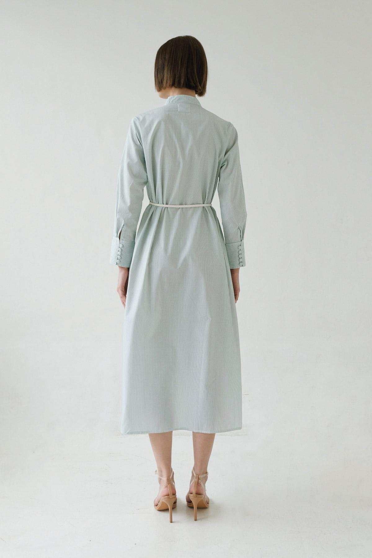 Serena Dress Stripes Green - EESOME