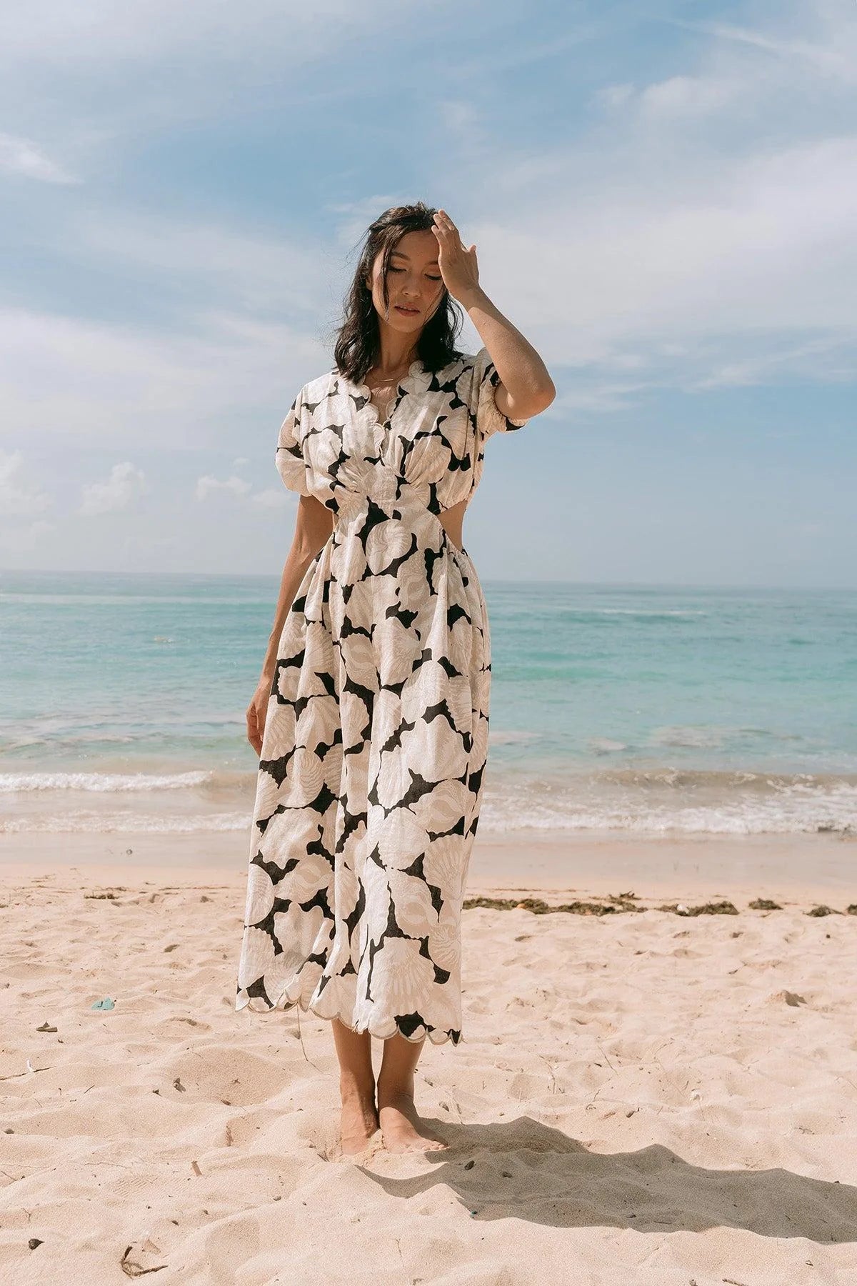 Shelly Dress Brown Shell - EESOME