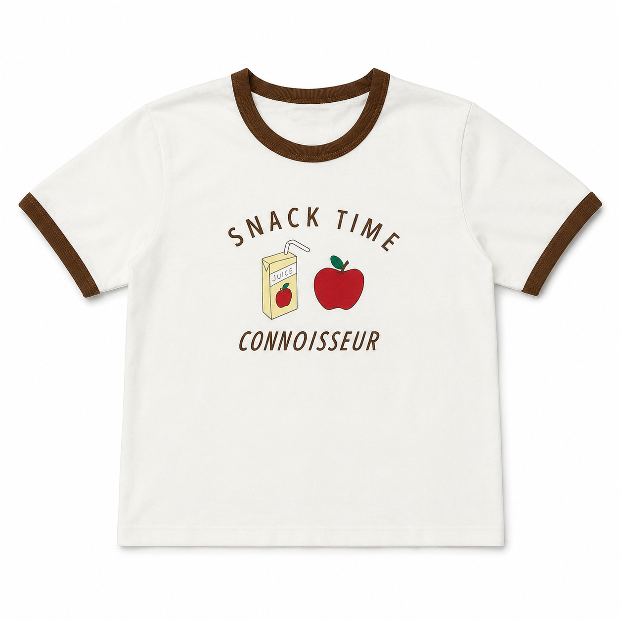 Snack Petite Tee White/Brown