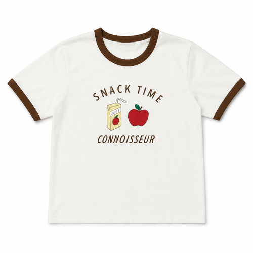 Snack Petite Tee White/Brown