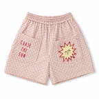Soleil Petite Shorts Plaid Red