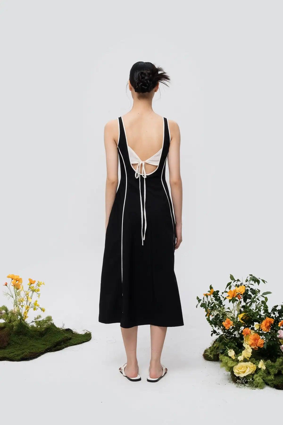 Thalia Dress Black/White - EESOME