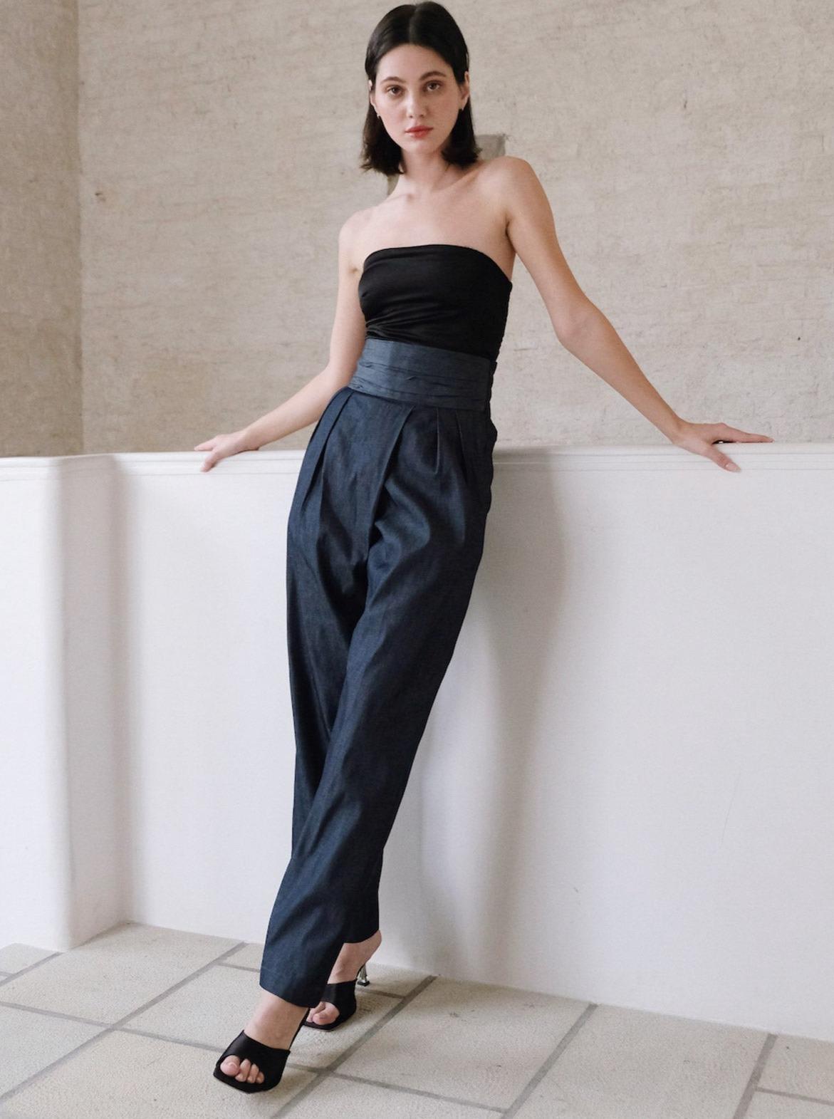 Tilla Pants Slate Blue - EESOME