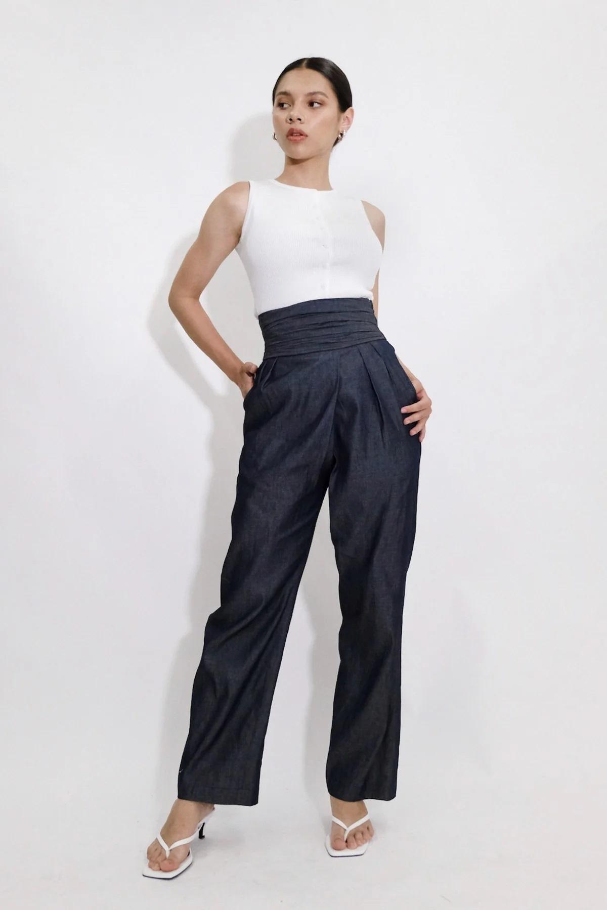 Tilla Pants Slate Blue - EESOME