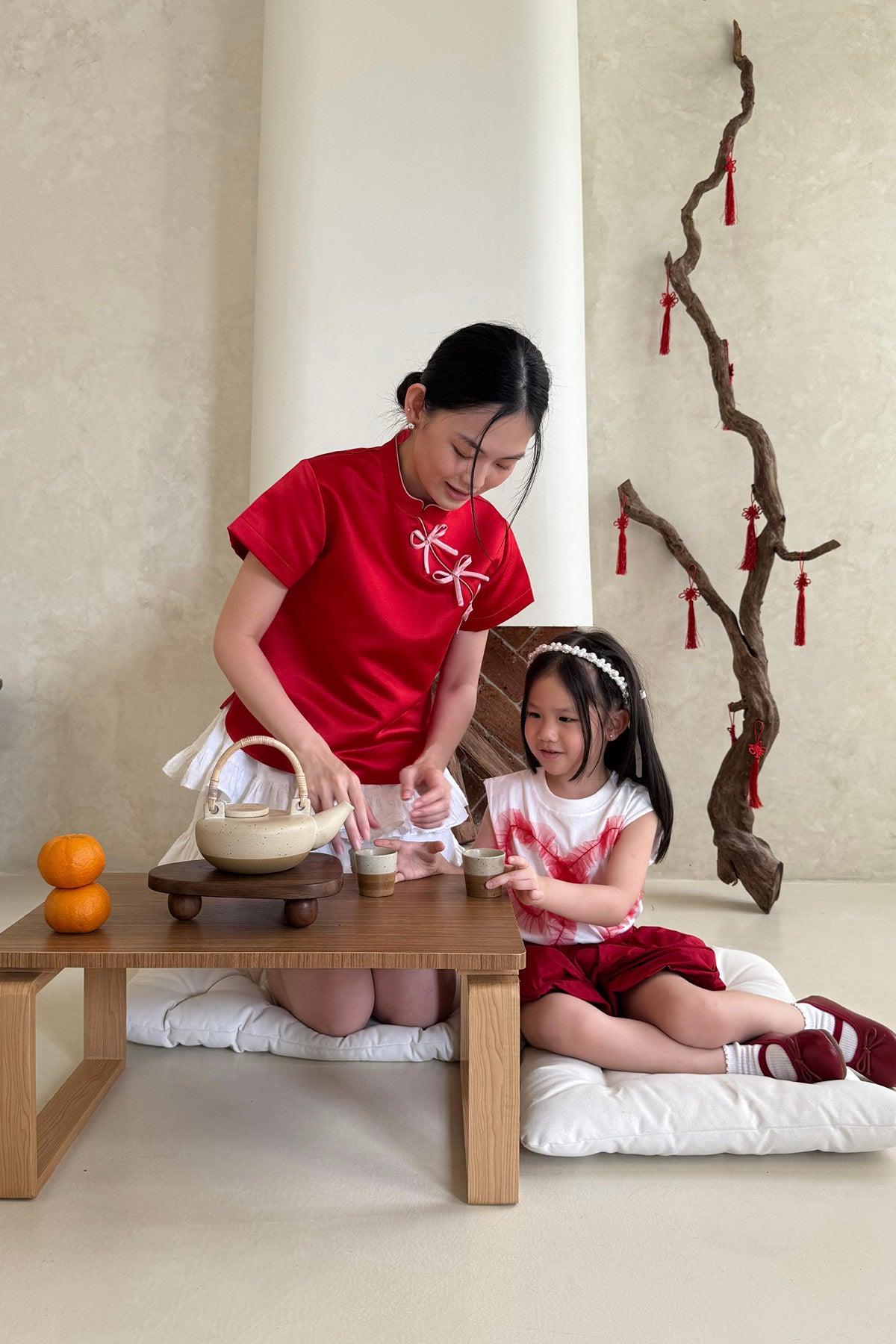 Tutu Petite Muscle Tee White Red - EESOME