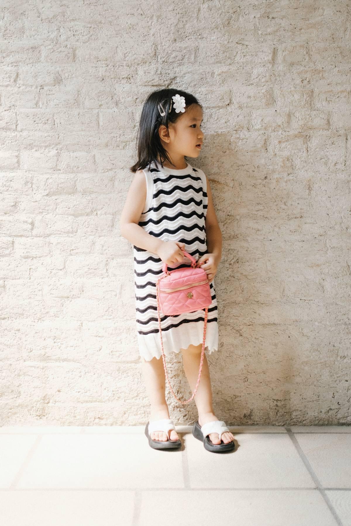 Vague Petite Dress Black-White - EESOME