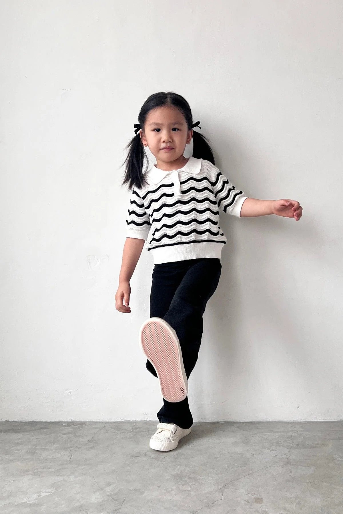 Vague Petite Shirt Black-White - EESOME