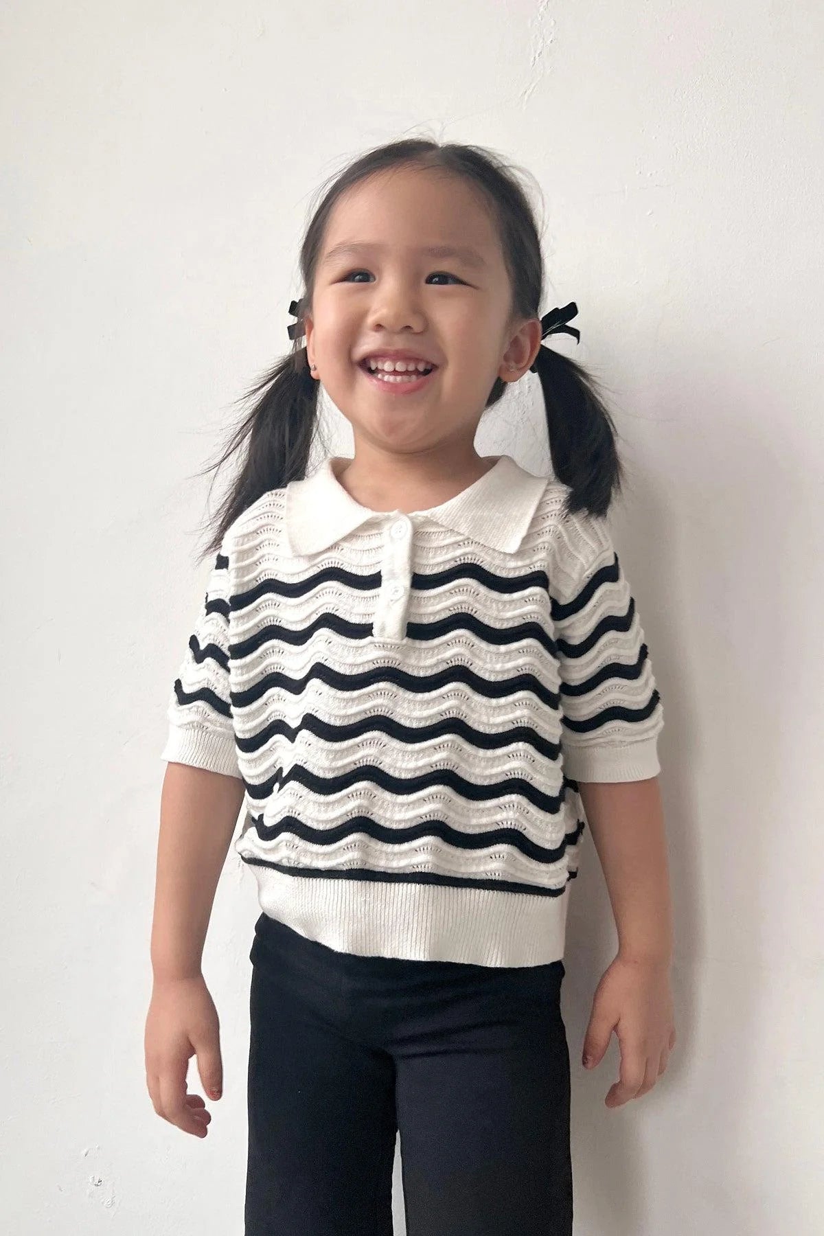 Vague Petite Shirt Black-White - EESOME