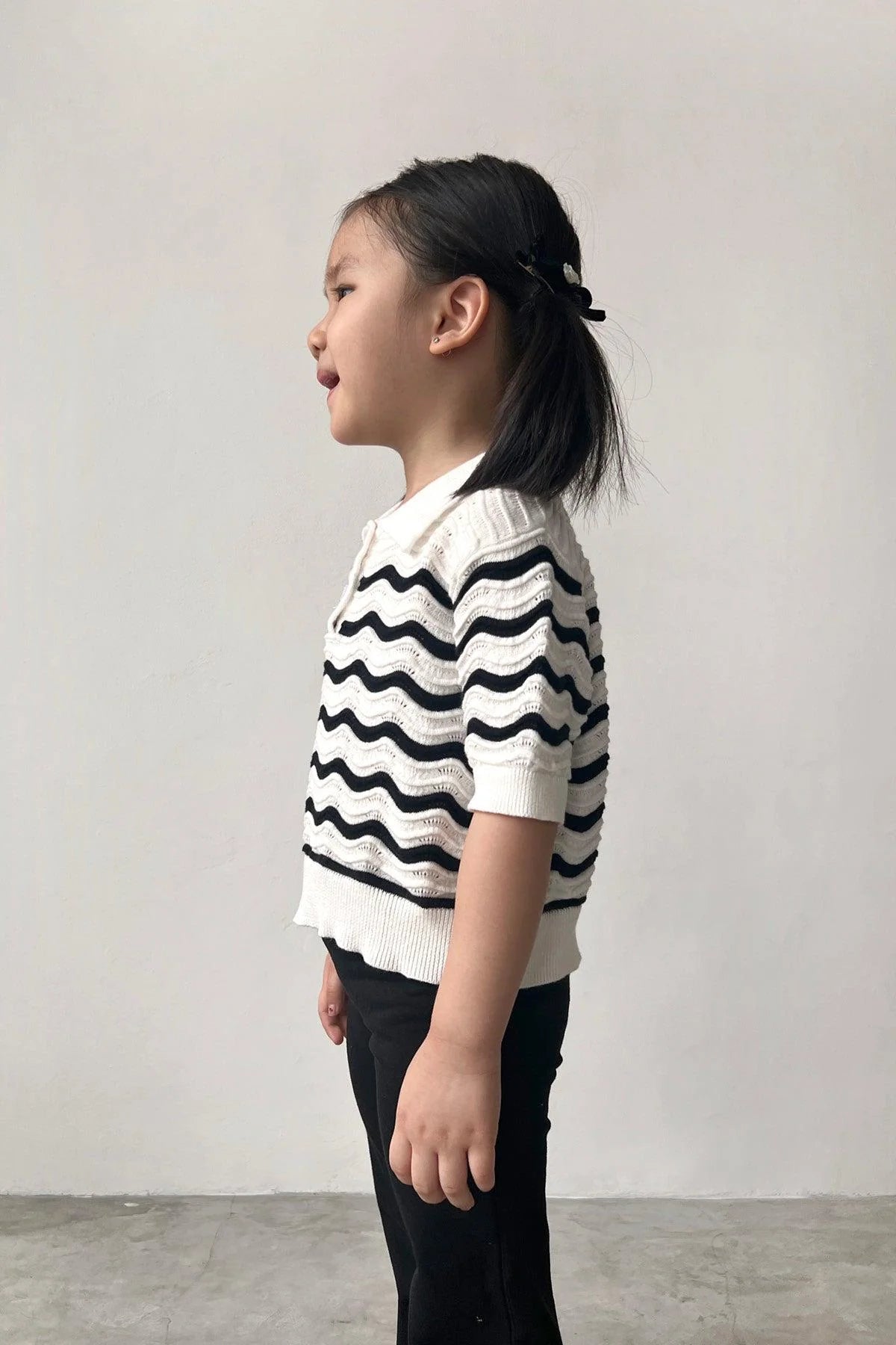 Vague Petite Shirt Black-White - EESOME