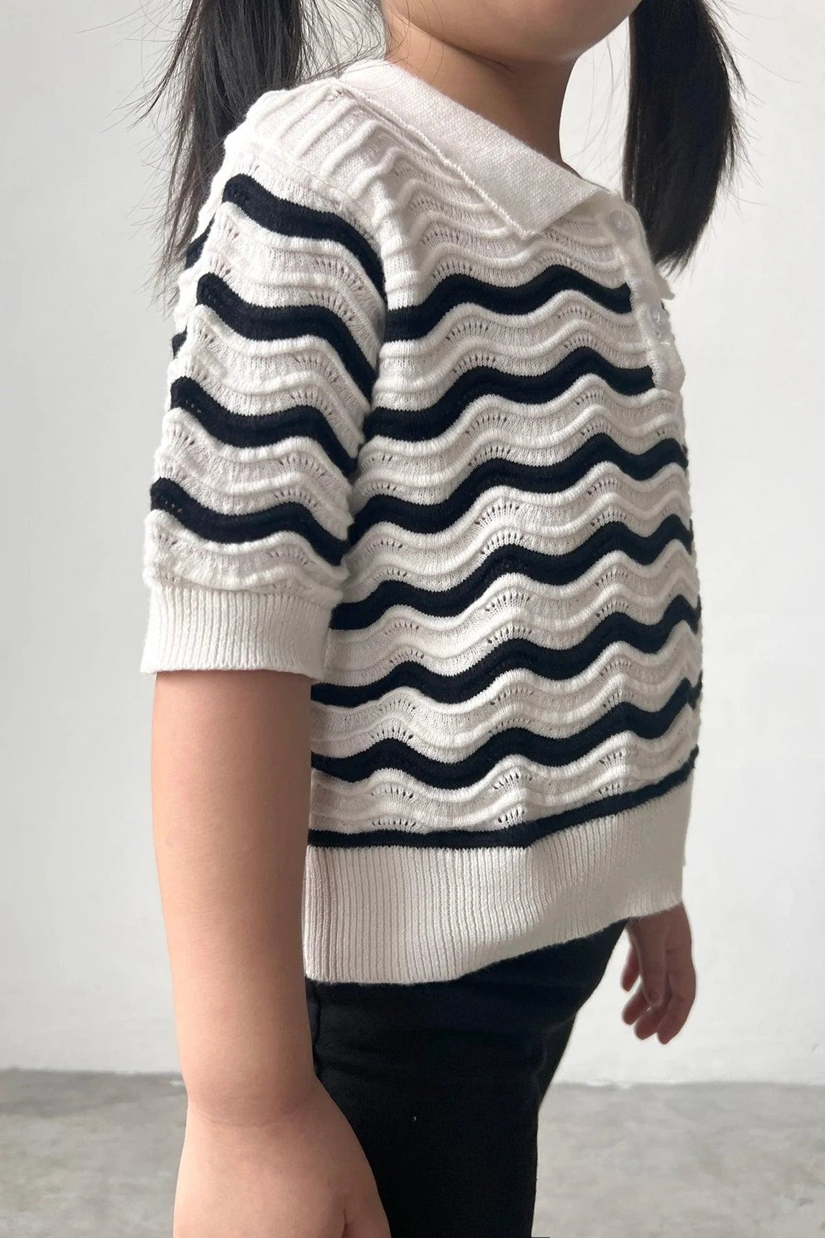 Vague Petite Shirt Black-White - EESOME