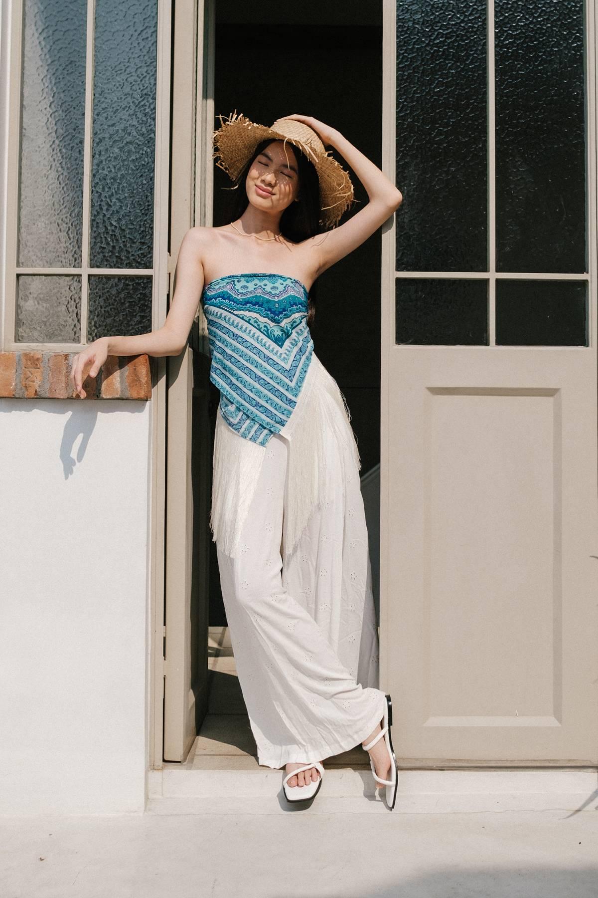 Virenze Fringe Scarf Turquoise - EESOME