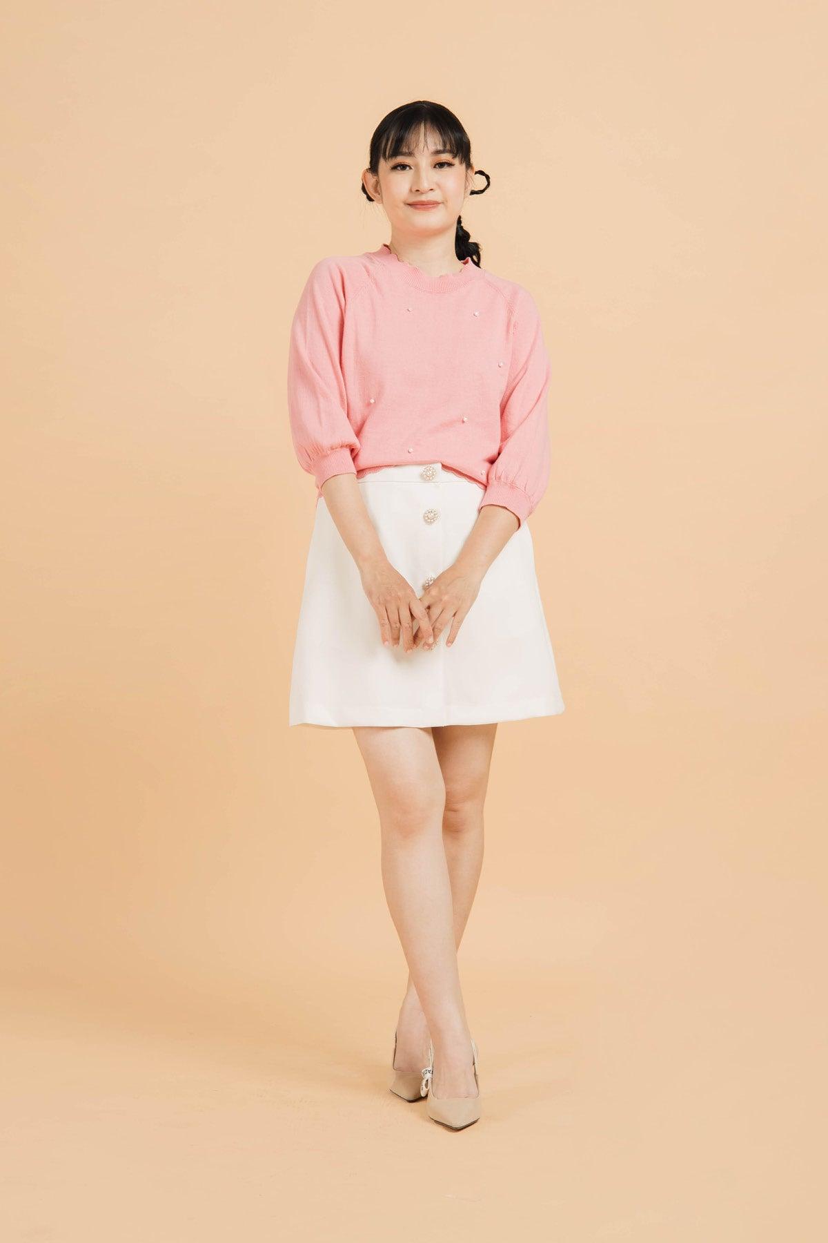 Virra Knit Top Pink - EESOME