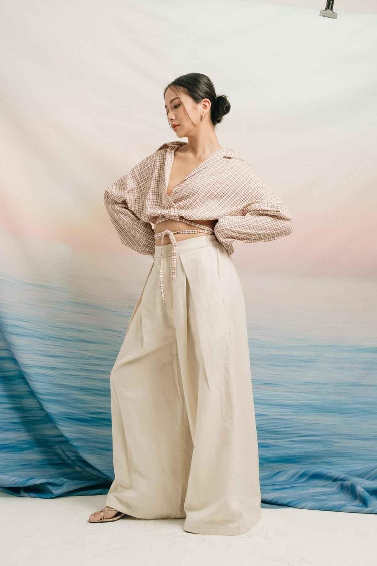Yva Tied Outer Shirt Cream - EESOME