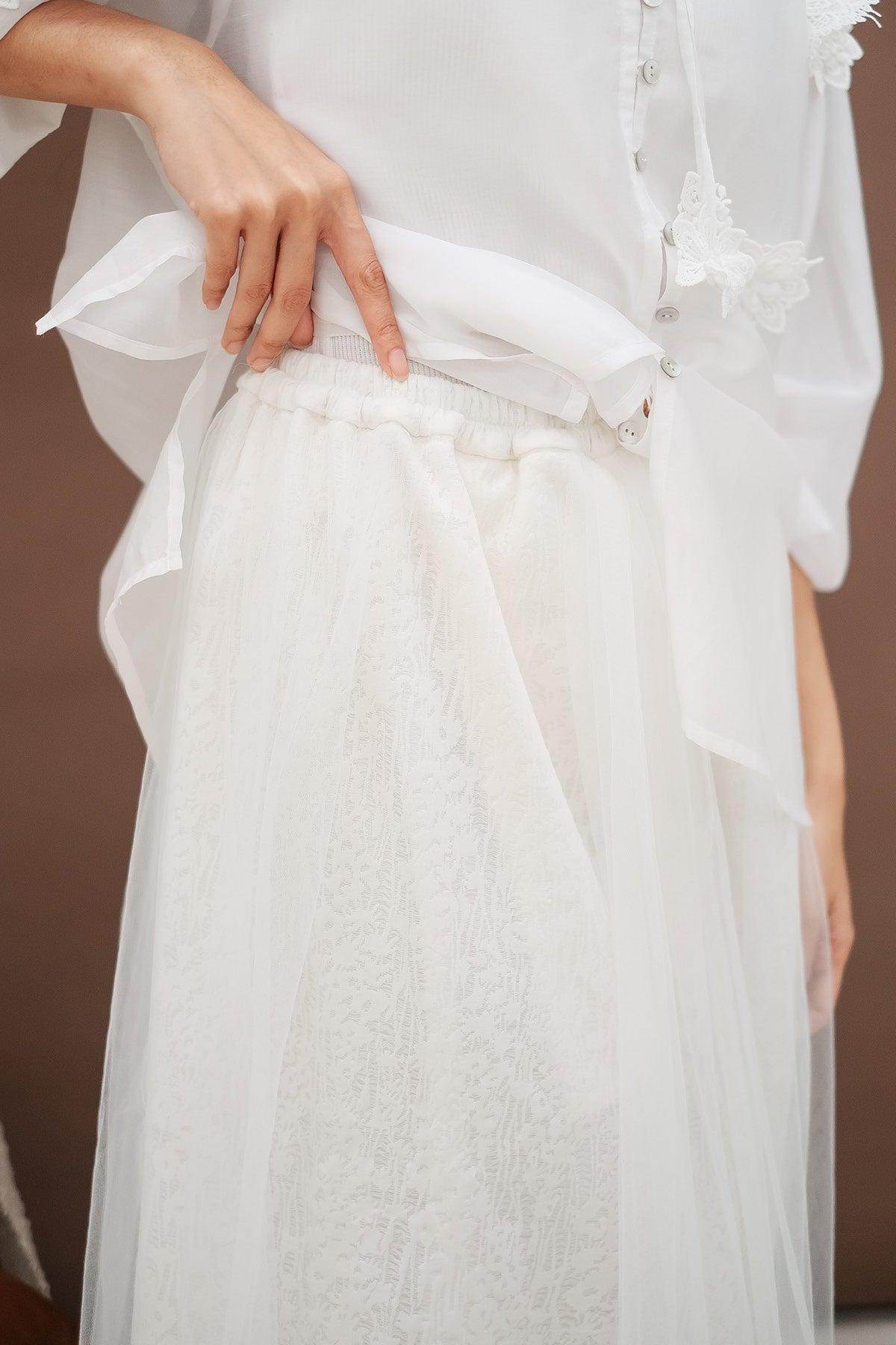Zara Skirt Off White - EESOME