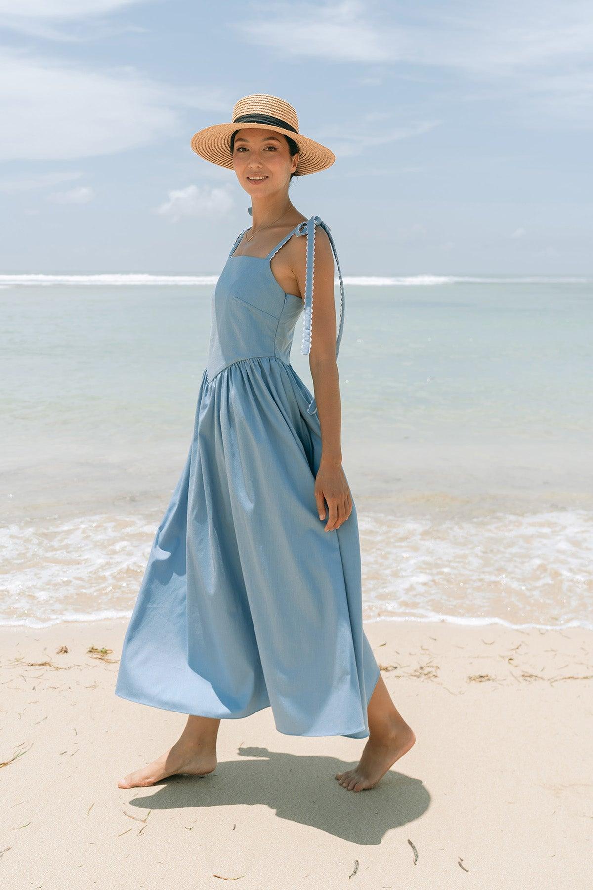 Zee Dress Sky White - EESOME
