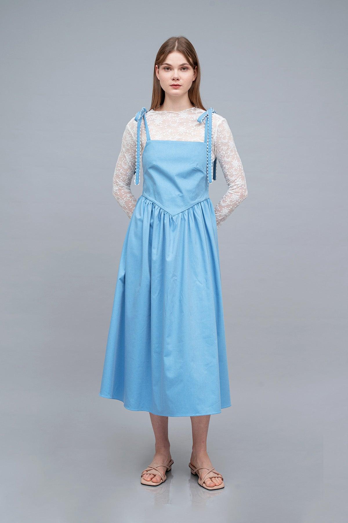 Zee Dress Sky White - EESOME