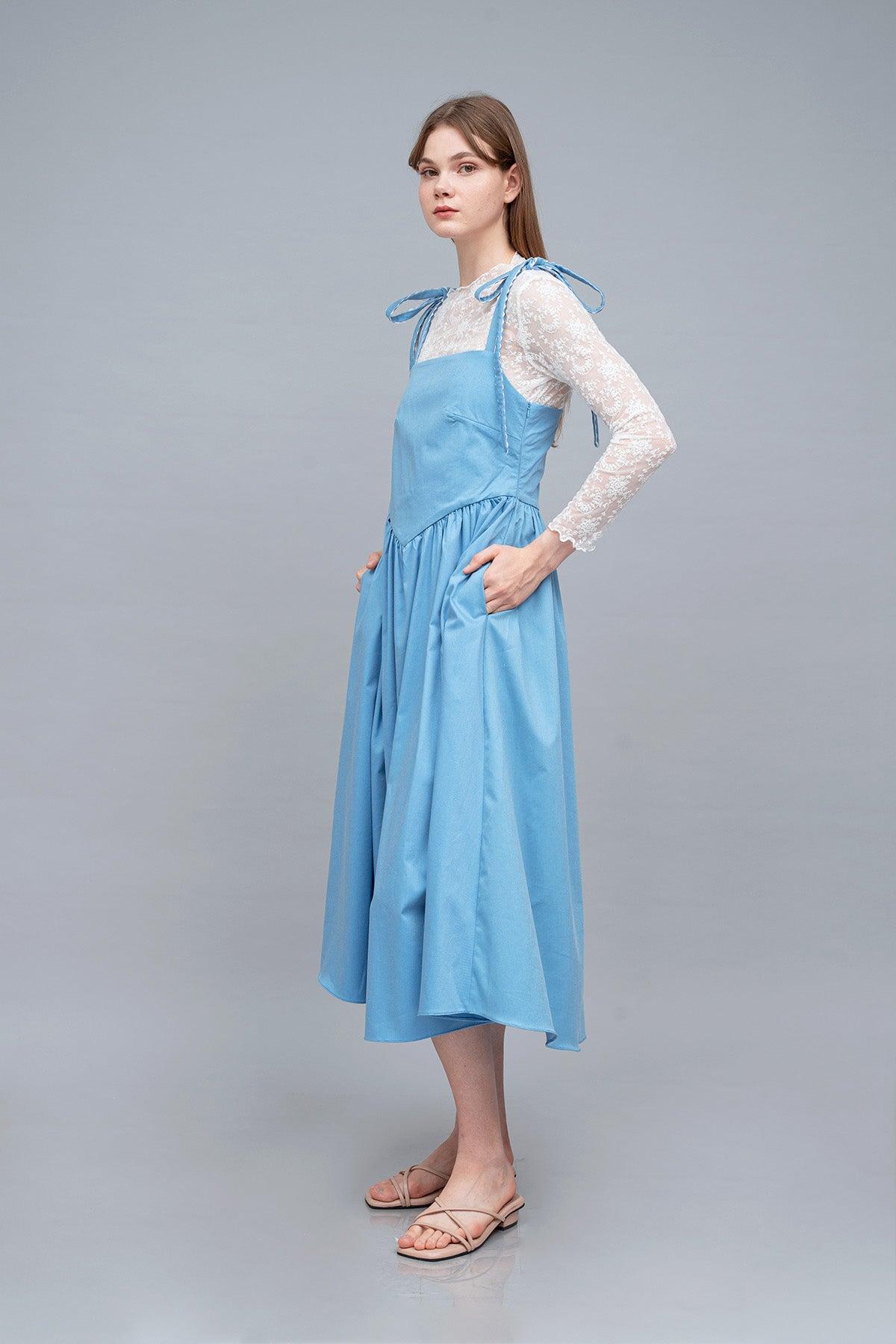 Zee Dress Sky White - EESOME
