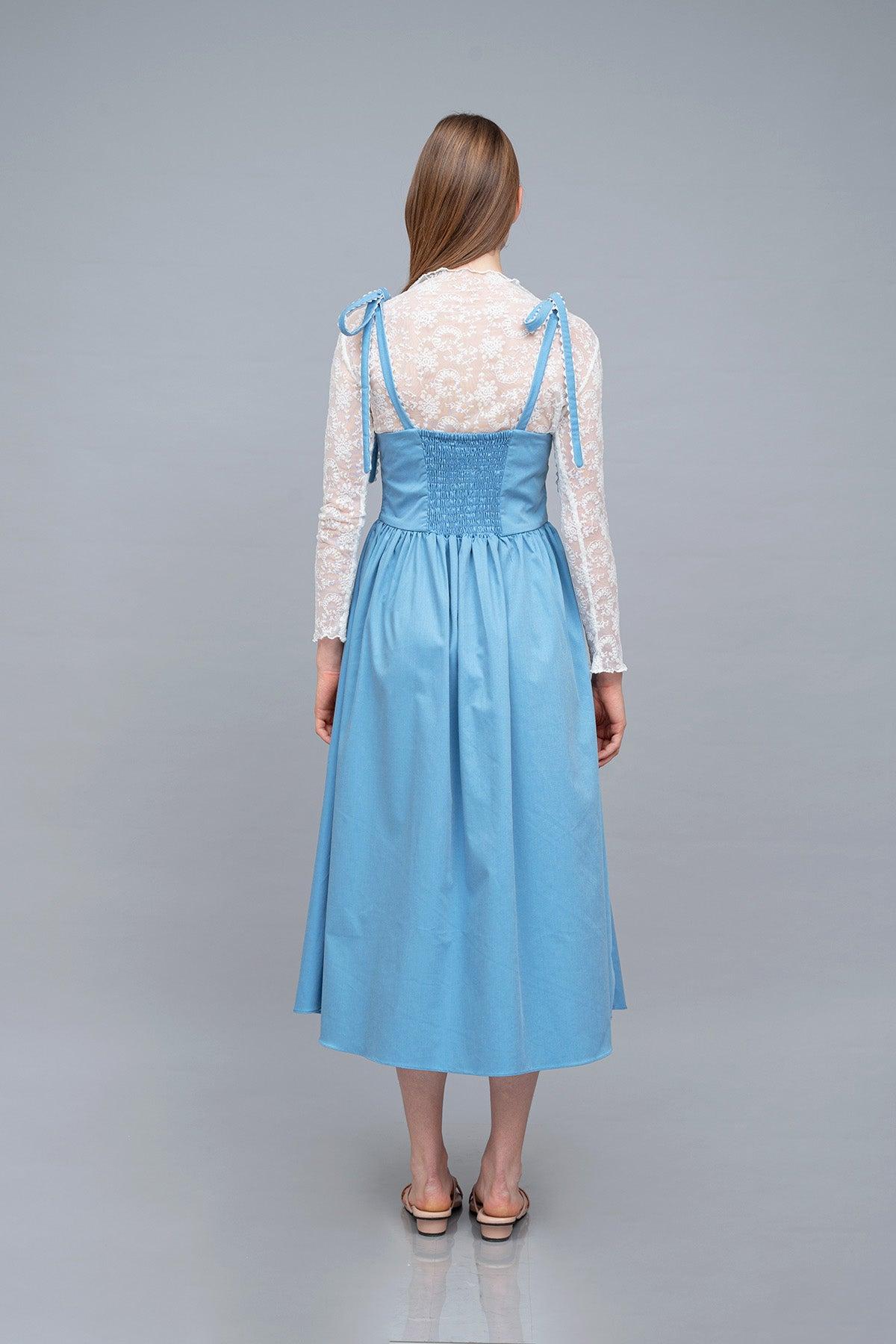Zee Dress Sky White - EESOME