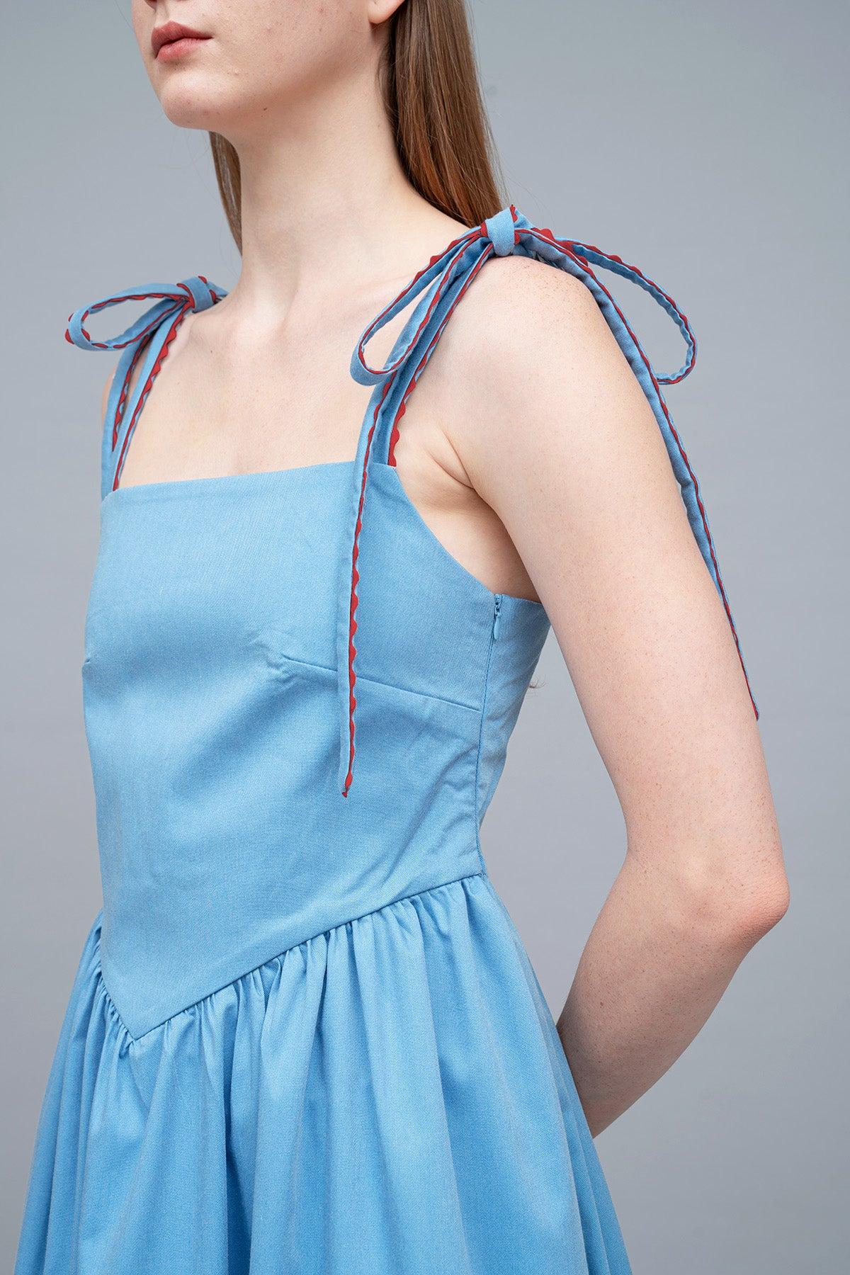 Zee Dress Sky-Red - EESOME