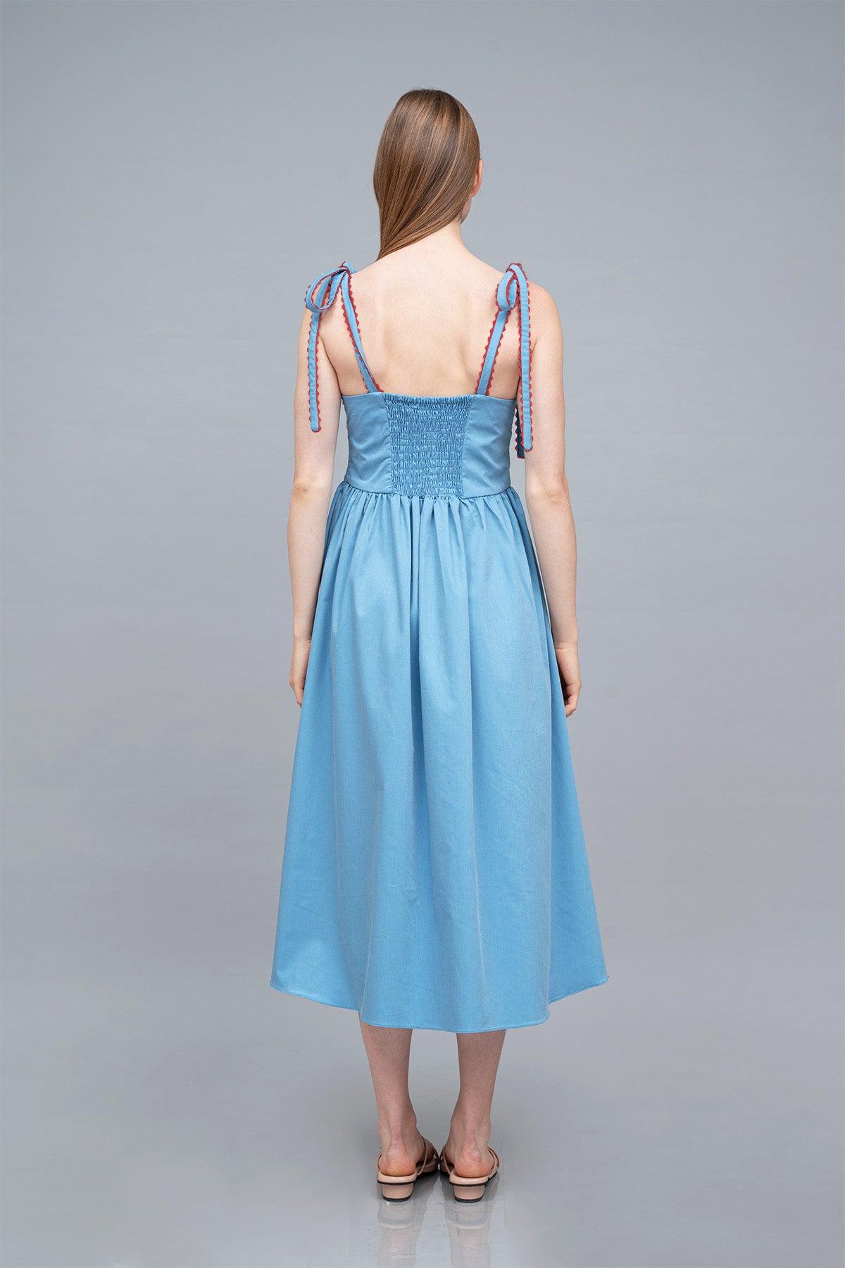 Zee Dress Sky-Red - EESOME