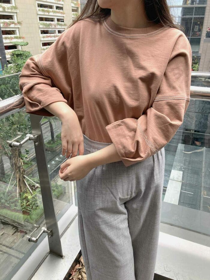 Kana Sweat Blouse Caramel - EESOME