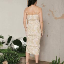 Sarah Dress Khaki Palm EESOME